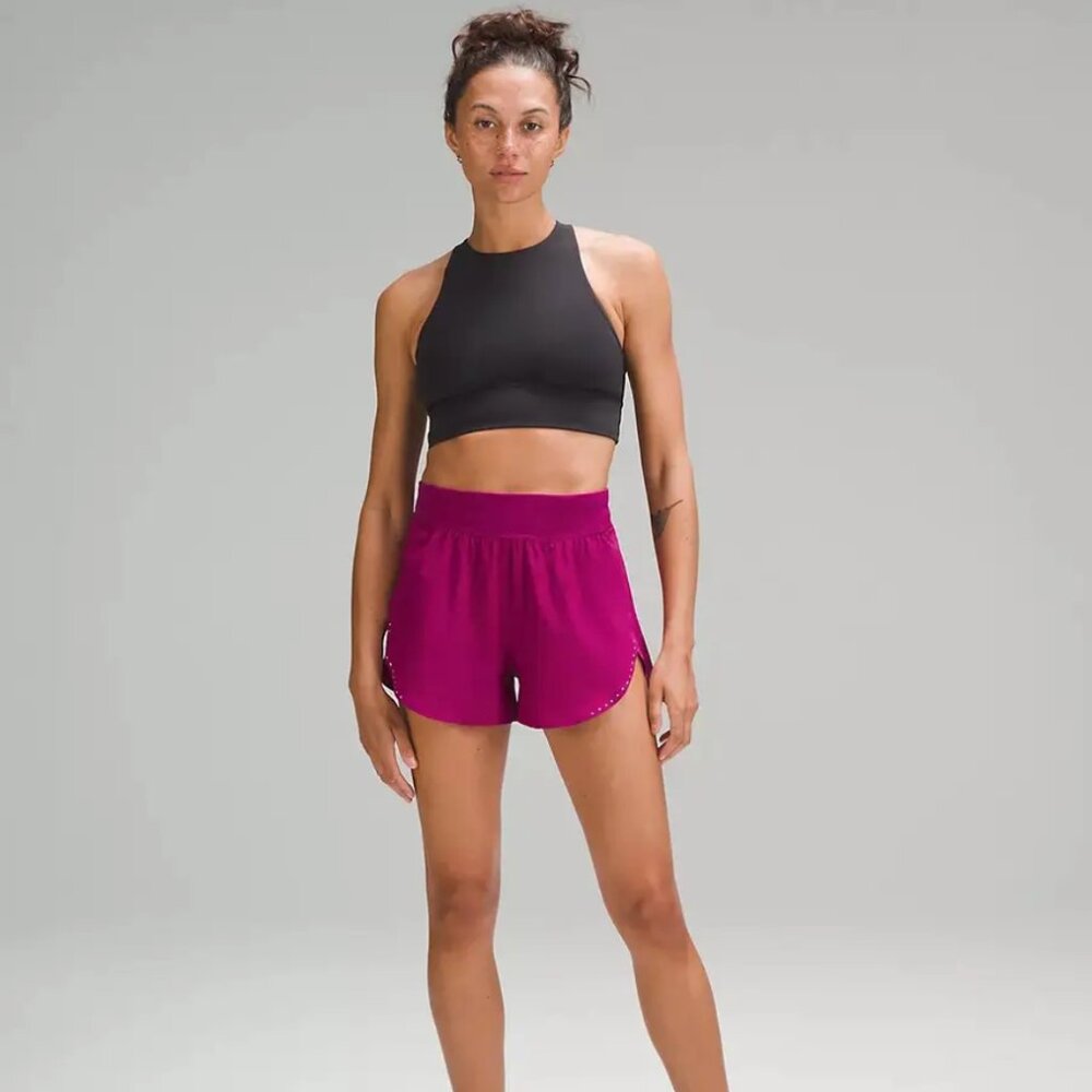 Lululemon Fast and Free High-Rise Classic-Fit Short 3" Magenta Purple
